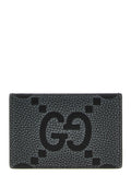 Tarjetero Gucci GG de cuero martillado - Negro