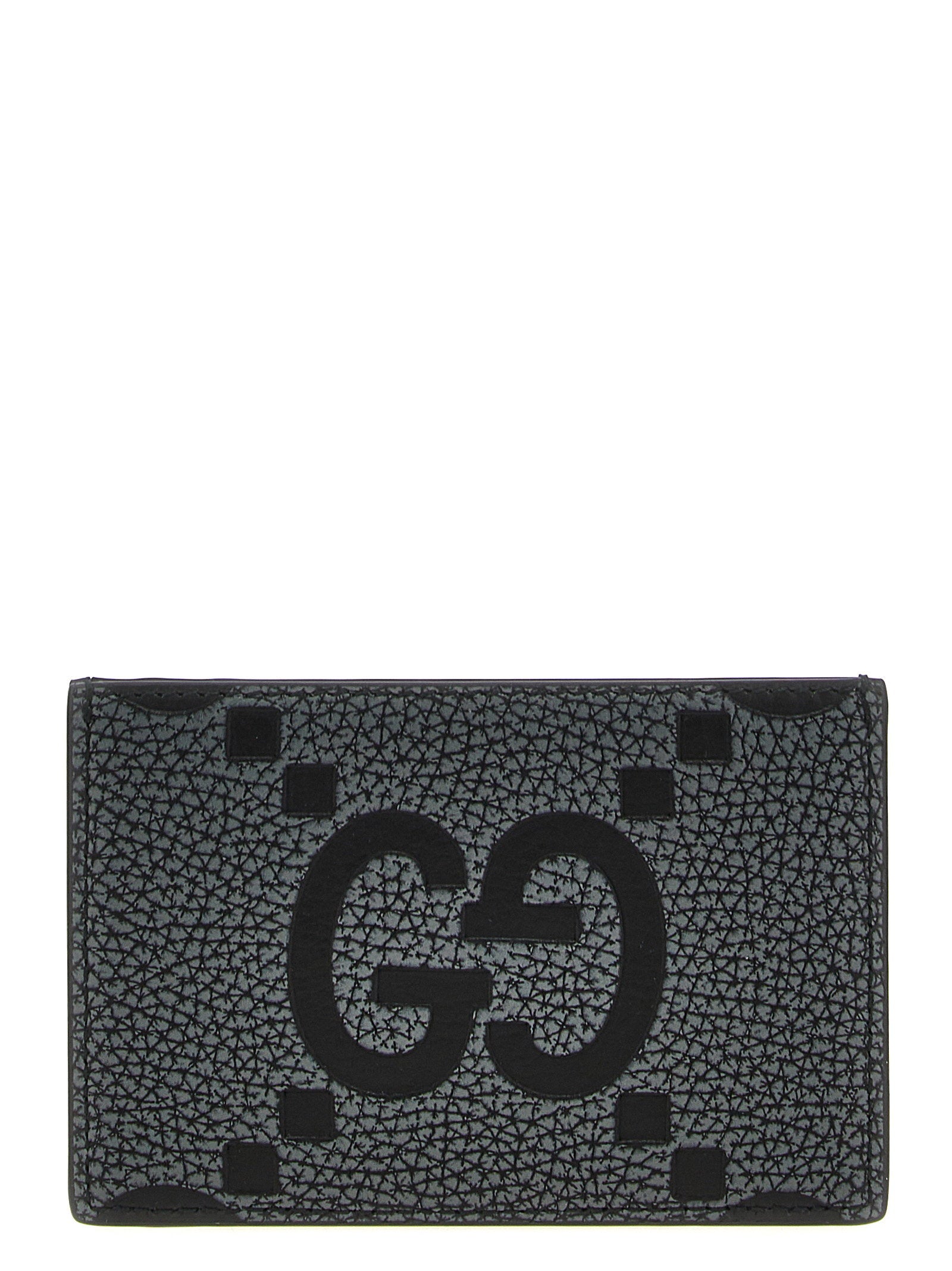 Gucci GG Hammered Leather Card Case — Black