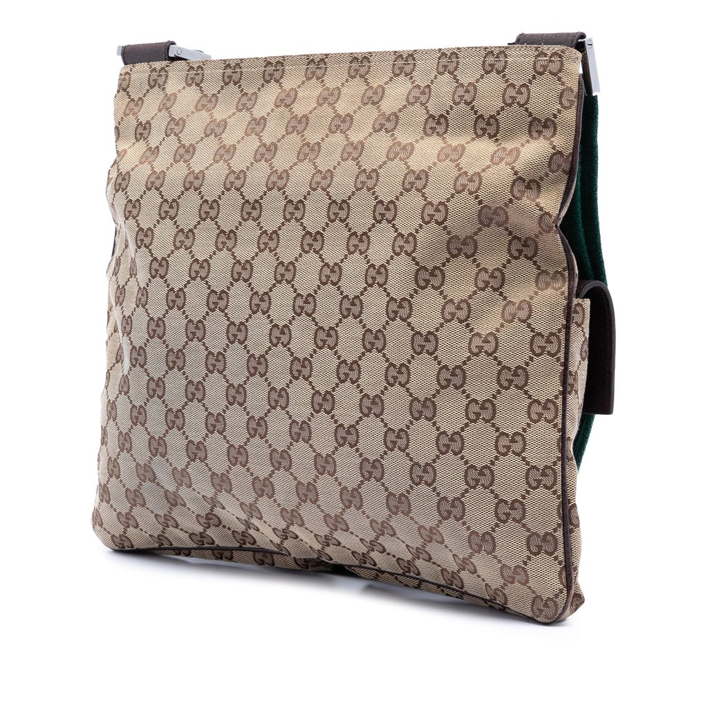 GG Canvas Web Double Pocket Crossbody