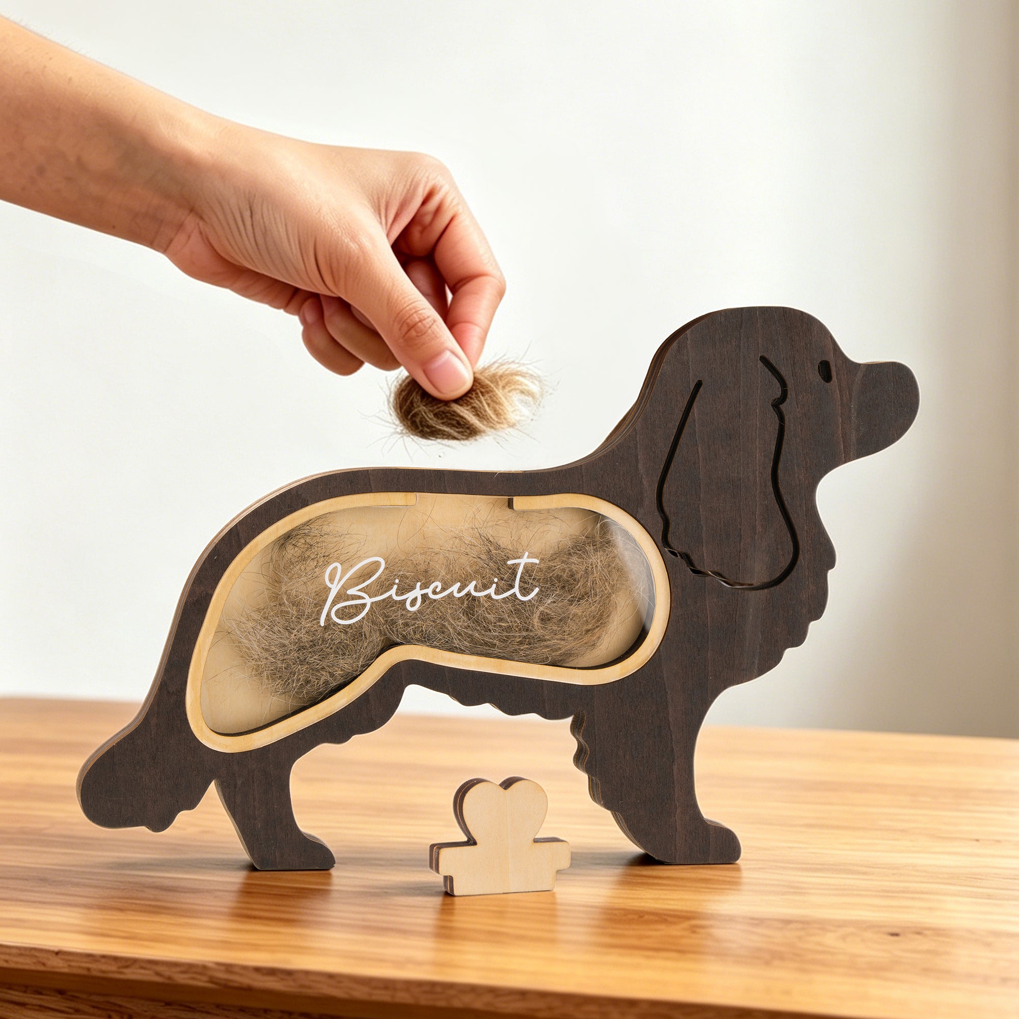 Caja de madera personalizada con nombre en forma de silueta de mascota Regalo conmemorativo para dueños de mascotas