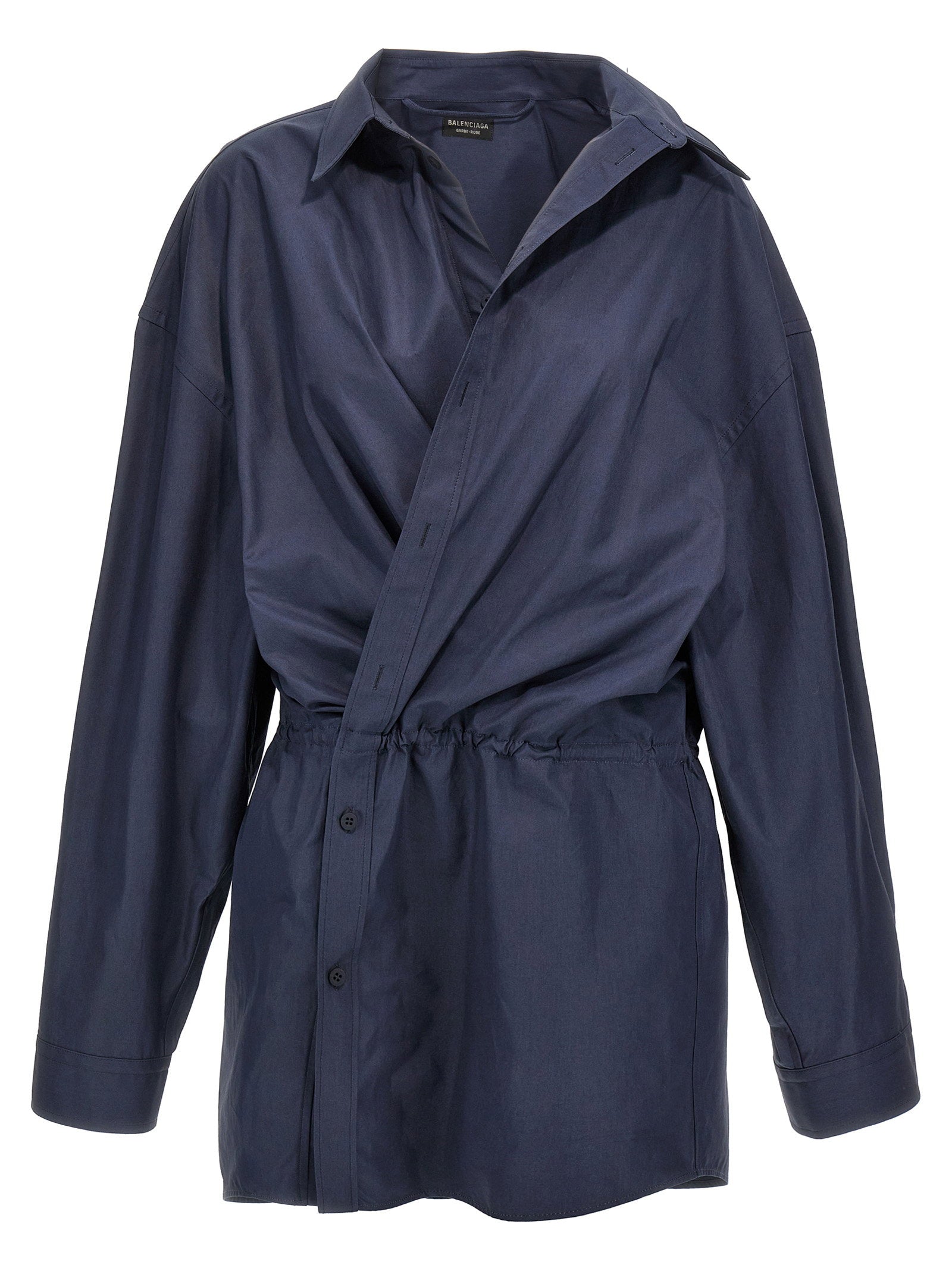 Balenciaga Stile Camicia Dress — Navy