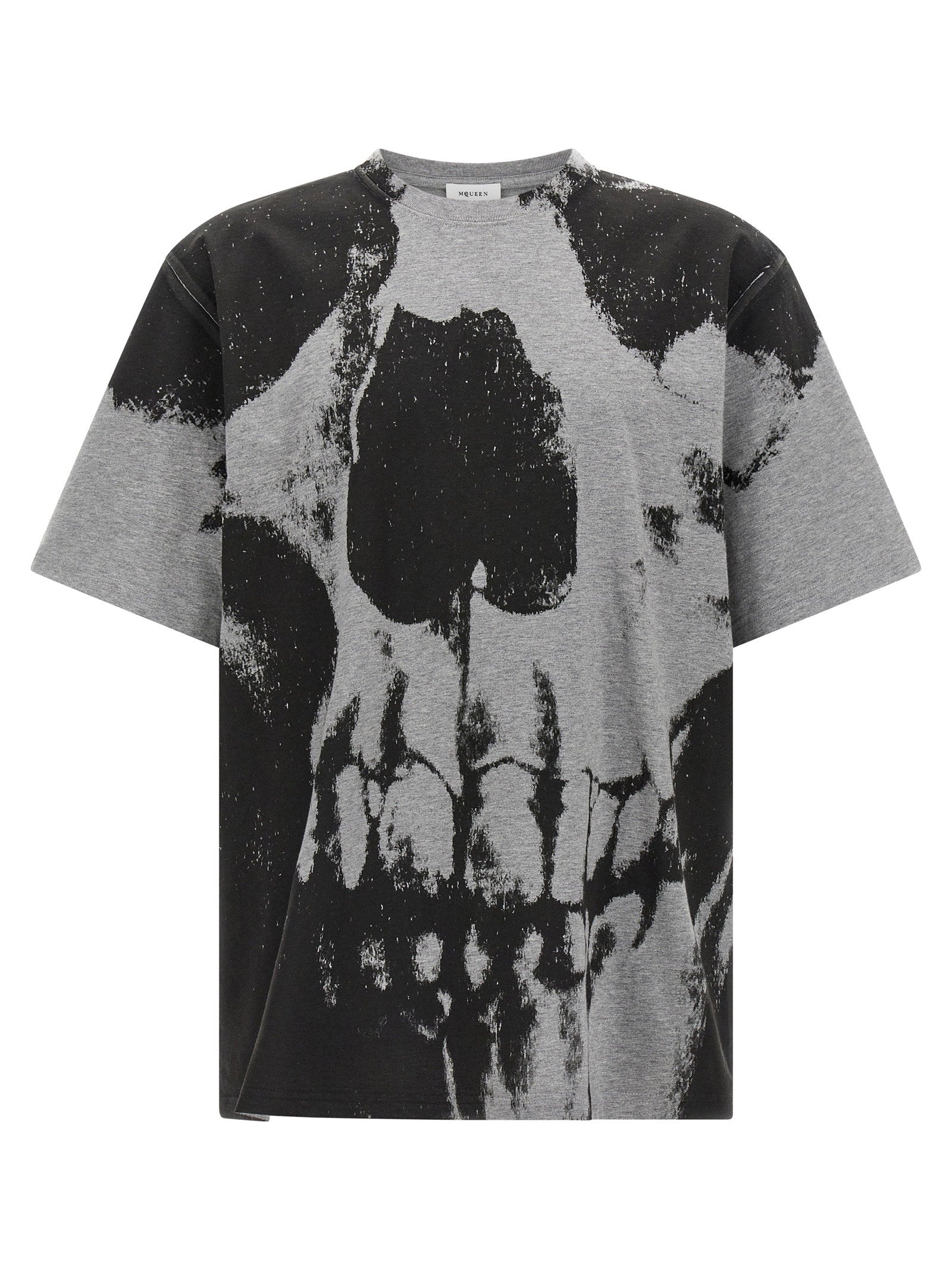 Alexander McQueen Skull-Print T-Shirt — Gray
