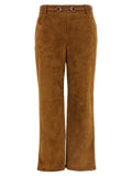Gucci Suede with Leather Details Trousers — Caramel
