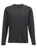 Zanone Light Virgin Wool T-shirt — Charcoal