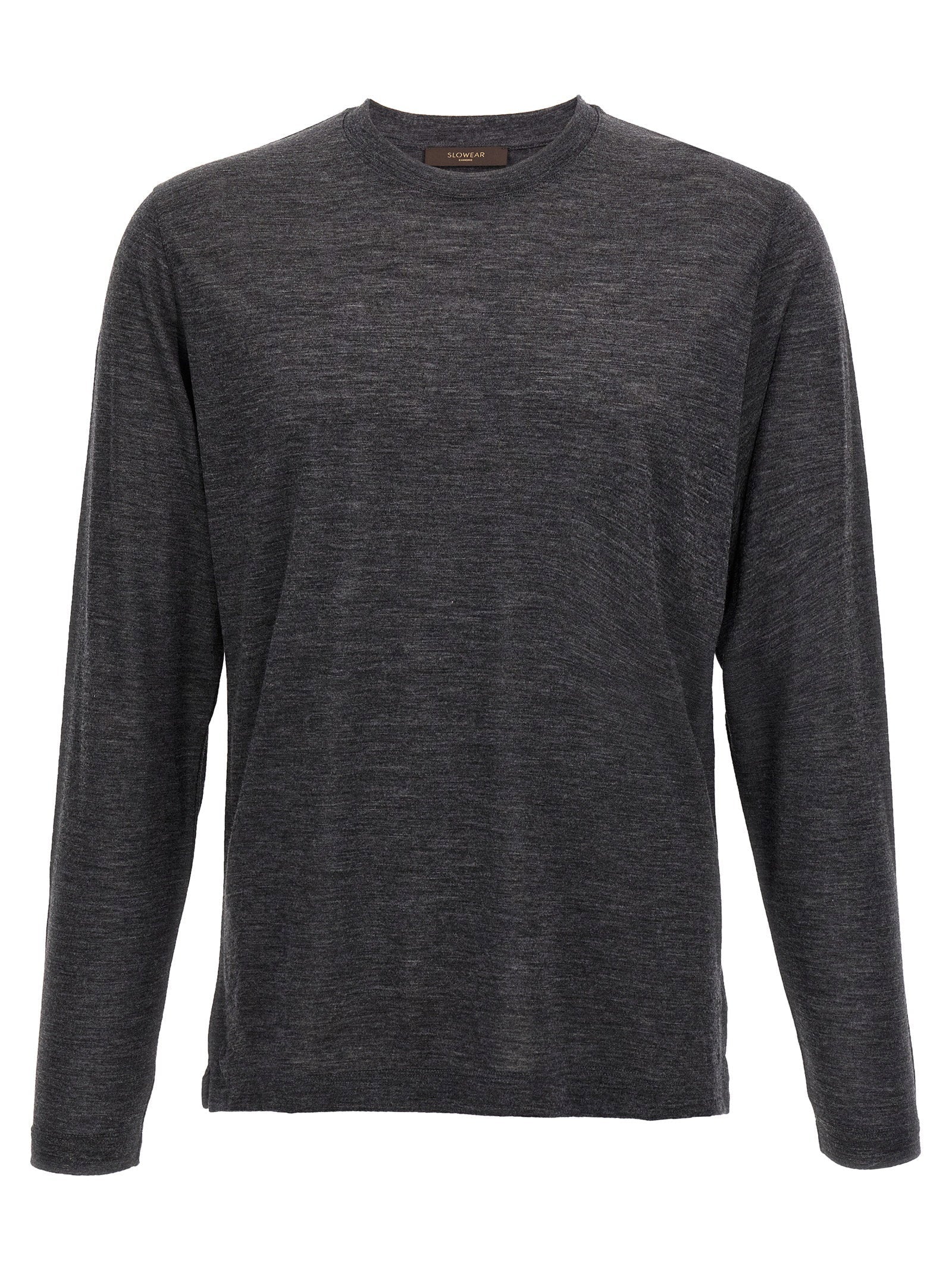 Zanone Light Virgin Wool T-shirt — Charcoal