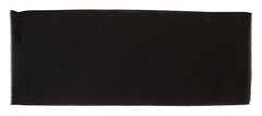 Men's Dark Gray Virgin Wool Striped Pattern Wrap Scarf Clothing