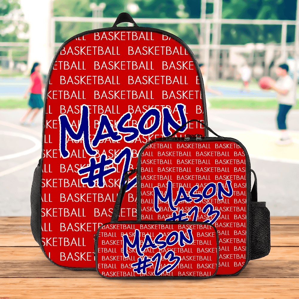 Balón Personalizado Apoyado Nombre del Equipo Número Mochila Bolsa de Almuerzo Estuche Juego de Lápices Regreso a la Escuela Cumpleaños Día del Juego Regalo para Estudiantes