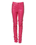 Women's Pink Cotton High Waisted Skinny Denim Jeans Clothing