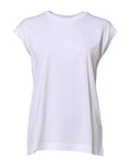 White Cotton Sleeveless Women Tank T-Shirt