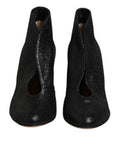 Women's Metallic Leather Stiletto Black