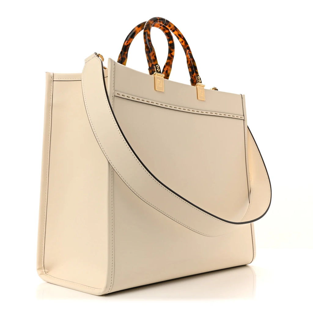 Fendi Vitello King Plexiglass Medium Fendi Sunshine Shopper Tote White Ice