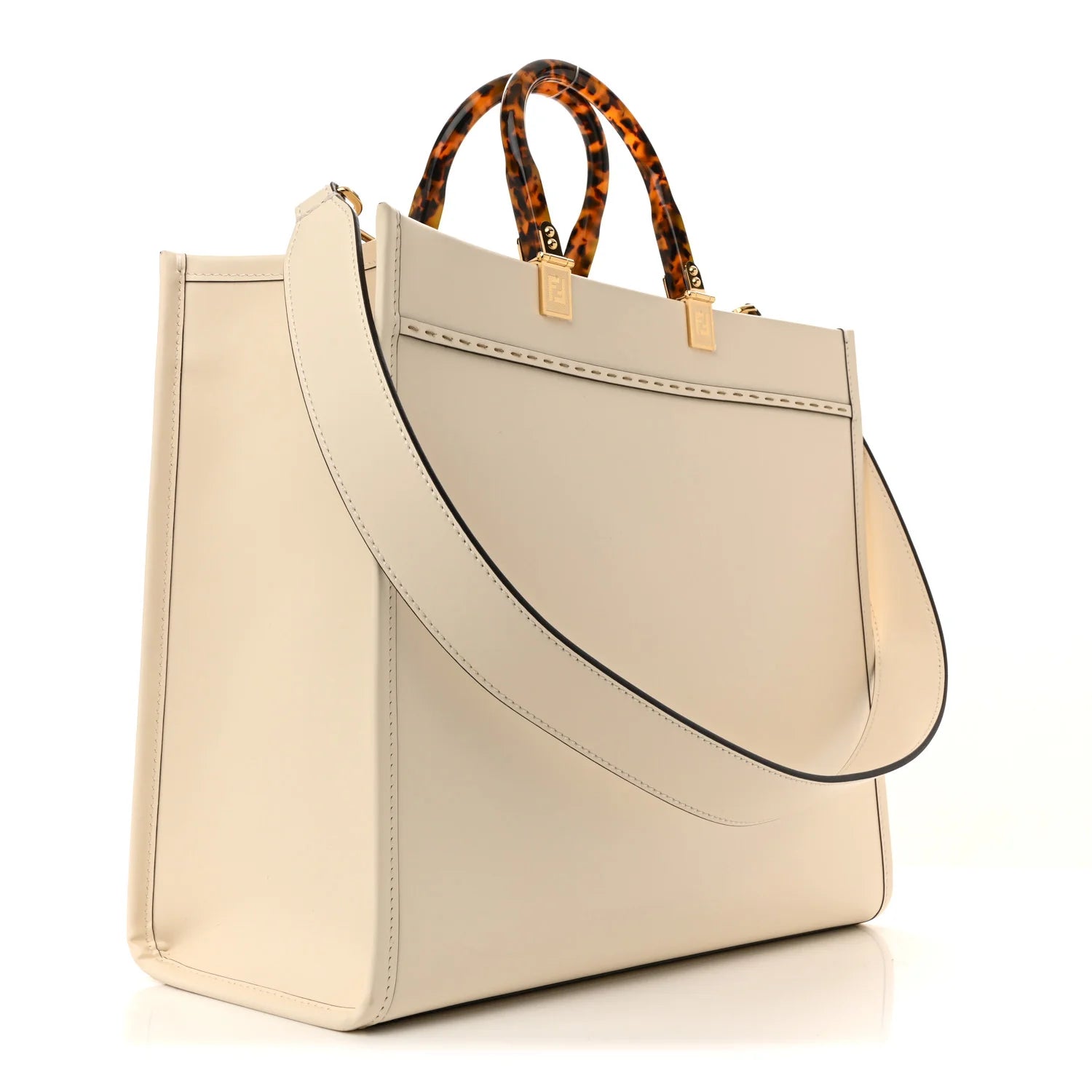 Fendi Vitello King Plexiglass Medium Fendi Sunshine Shopper Tote White Ice