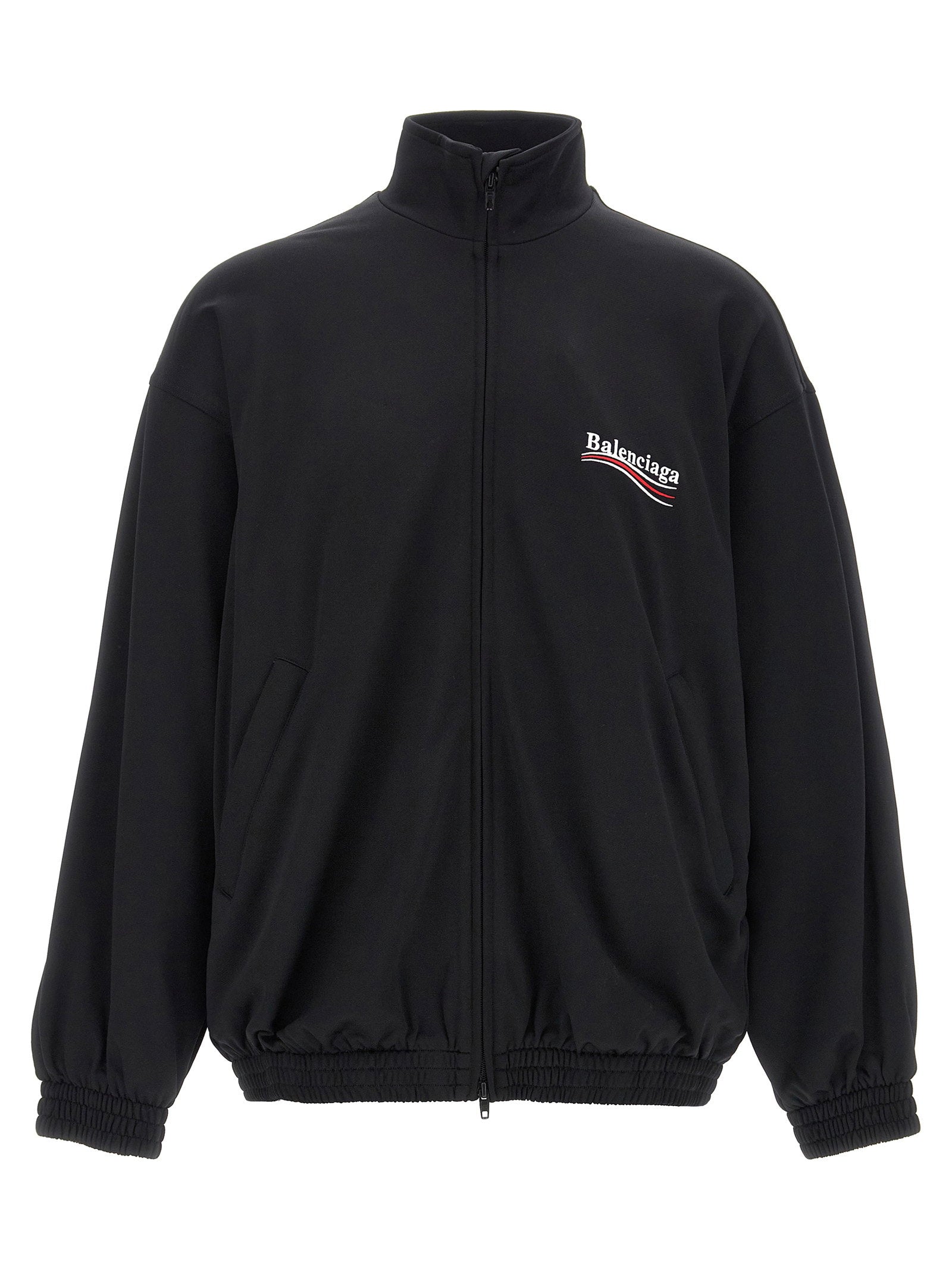 Balenciaga Logo-Embroidered Sweatshirt — Black