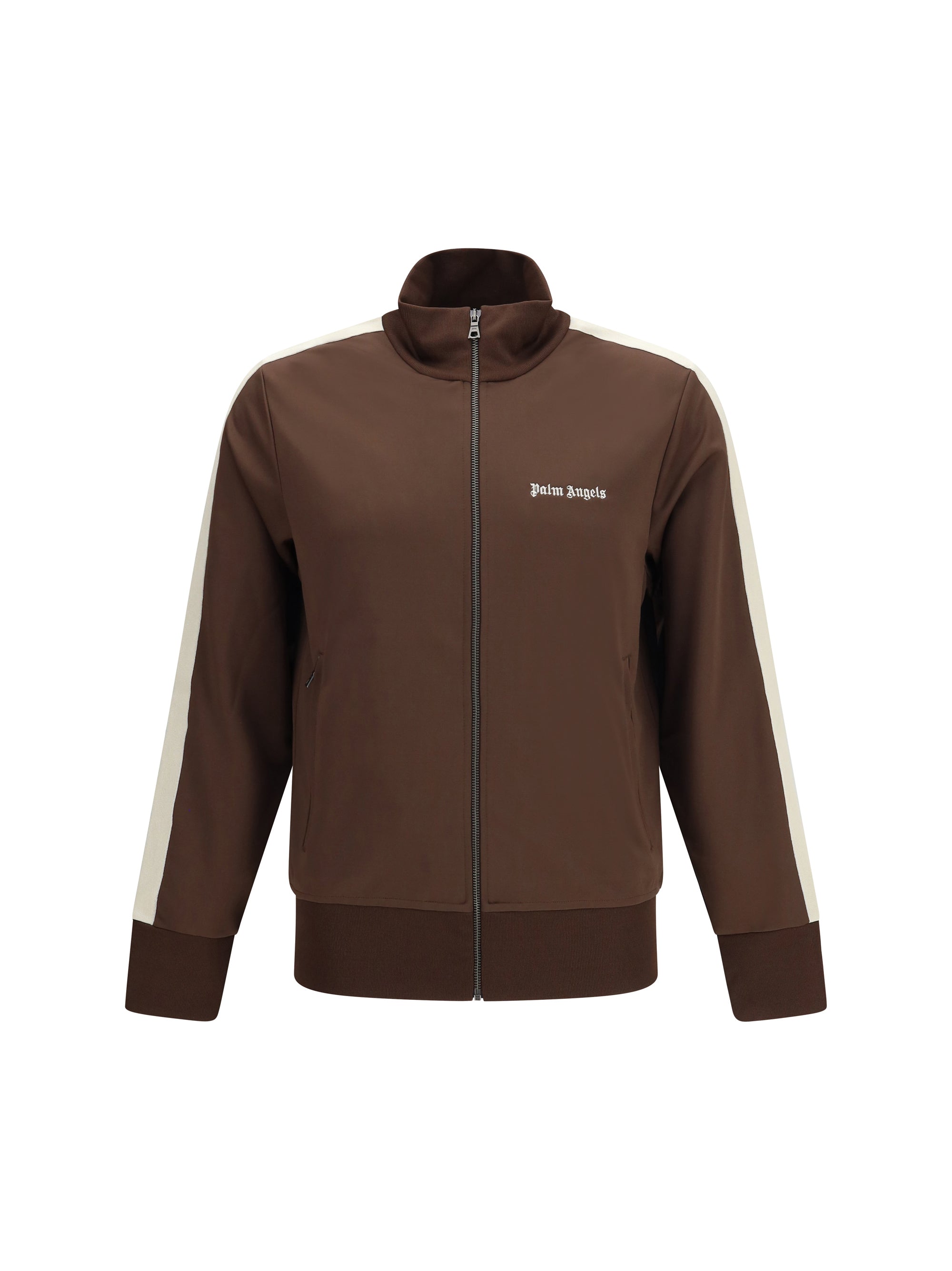 Palm Angels Logo-Embroidered Track Track Jacket — Brown