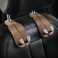 Car Seat Back Hook for Bags Leather Metal 2 Pack Organizer