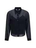 Gucci Stretch Silk Chiffon Shirt — Black