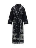 Alanui Bandana Jacquard Coat — Black