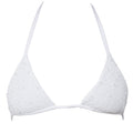 Forever Hand-Beaded Embellished Bikini Top | White