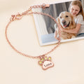 Personalizada Piedra de Nacimiento Pet Paw Print Pulsera con Nombre Grabado Exquisita Joyería Cumpleaños Regalo de Navidad para Pet Lover
