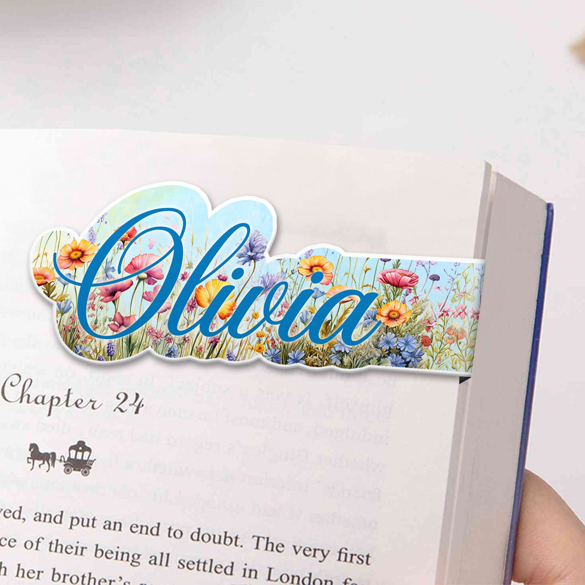 Marcapáginas magnético personalizado en forma de flor de acuarela con nombre Esenciales de lectura Club de lectura Regalo de cumpleaños para amantes de los libros Ratones de biblioteca