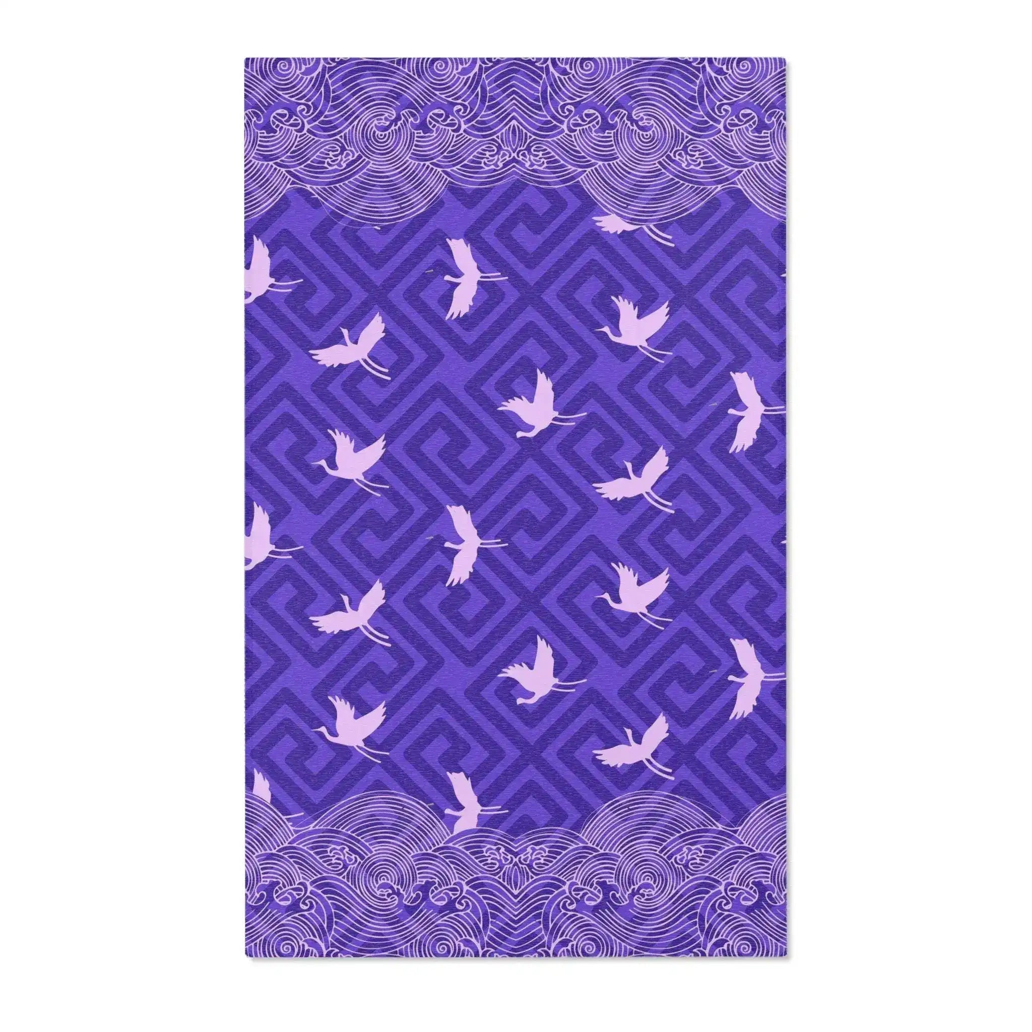 Violet Crane Waves Accent Rug