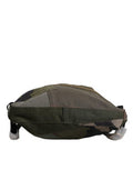 Men's Patchwork Rucksack Backpack Green Cotton Nylon Calfskin