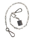 Men's Silver Tone Metal Chain Dg Charm Belt Keychain Zamak Real Brass