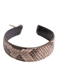 Women's Brown Exotic Leather Handbag Accessory Shoulder Strap Python Bag
