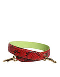 Women's Red Exotic Leather Handbag Accessory Shoulder Strap Python Calf Bag