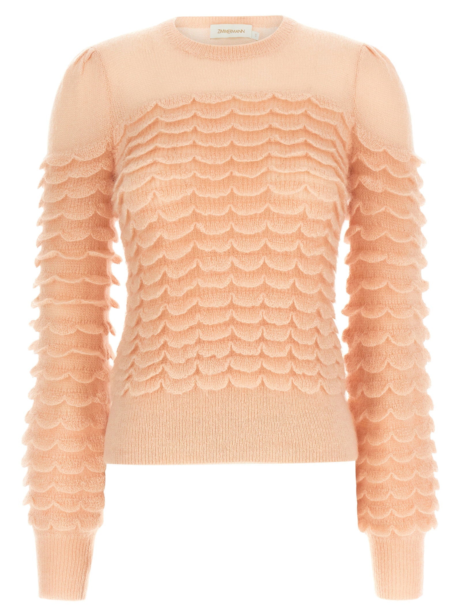 Zimmermann Hypnotic Scallop Sweater — peach