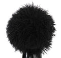 Women's Black Tibet Lamb Fur Leather Gatsby Hat And