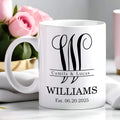 Taza de Cerámica Personalizada con Iniciales 11 oz 15 oz con Nombres y Fecha de Boda Aniversario Regalo de Ducha Nupcial para Pareja de Recién Casados