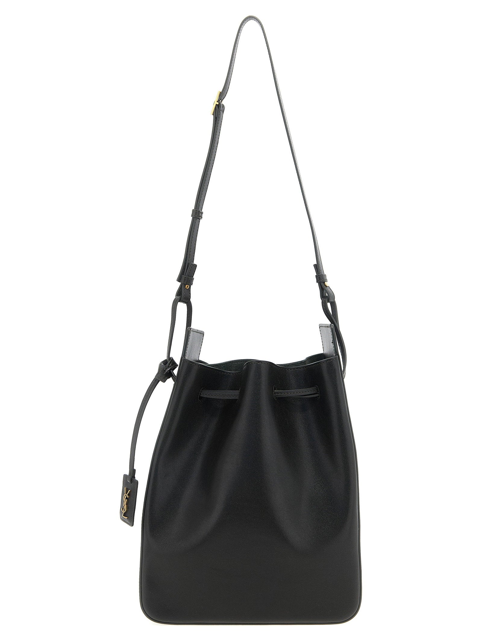 Saint Laurent Leather Bucket Bag — Black