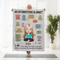 Mariposa Personalizada Personaje de Yoga Afirmaciones Manta Suave con Nombre Decoración del Hogar Regalo de Cumpleaños para Amantes del Yoga Mujeres Niñas