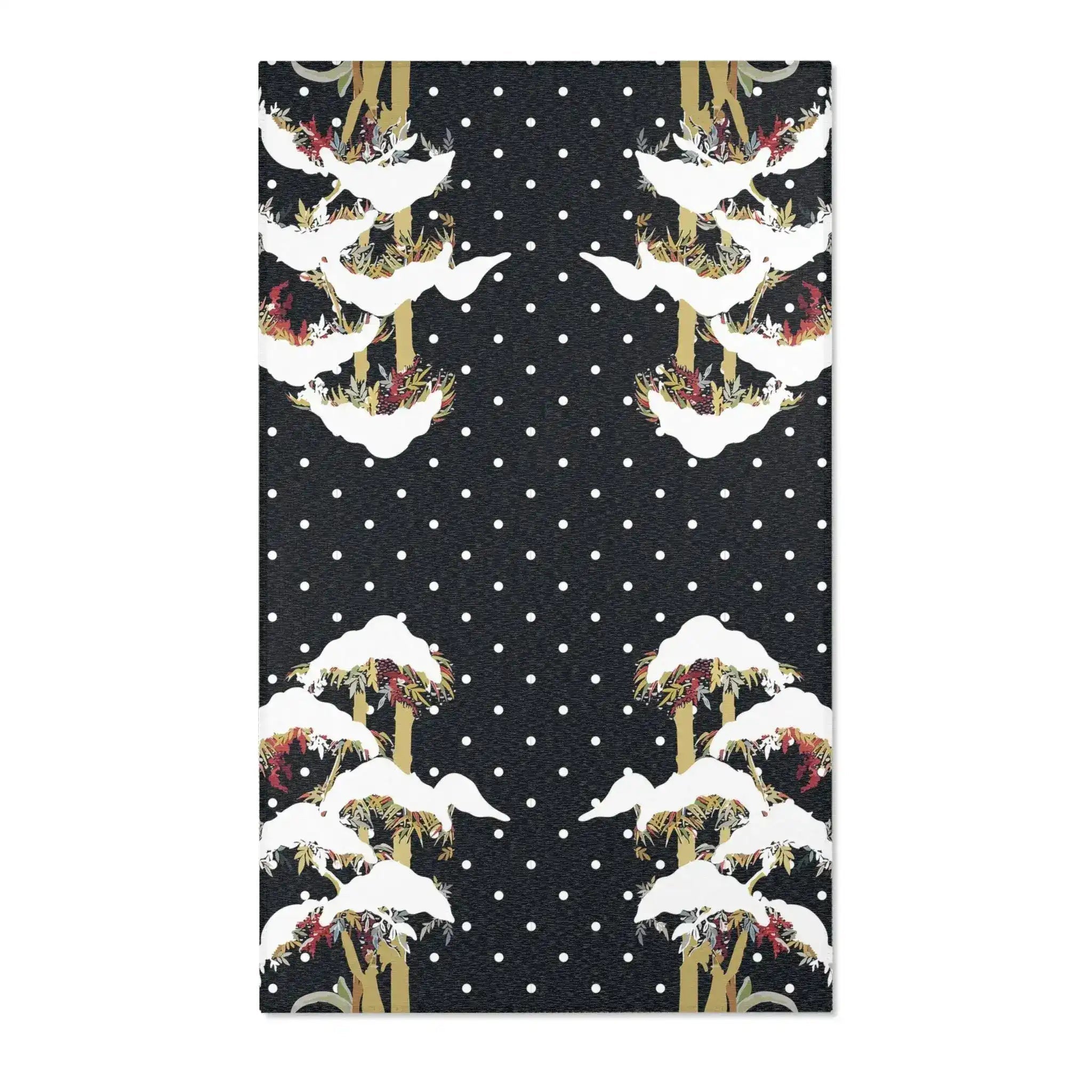 Snowy Bamboo Grove Accent Rug