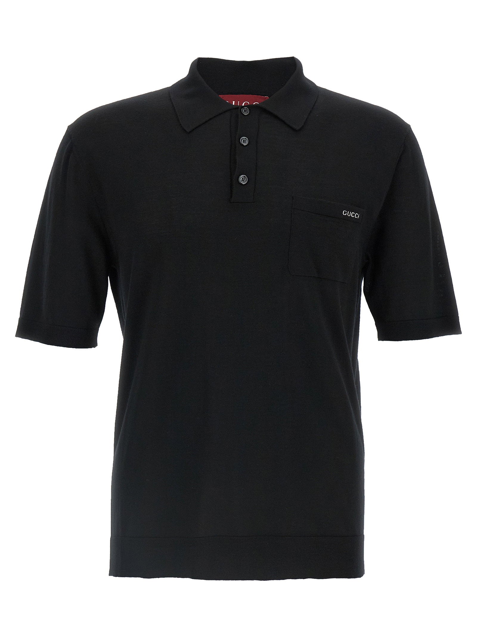 Gucci Intarsio Logo Polo Shirt — Black