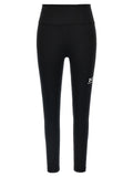 Balenciaga Logo-Print Spandex Leggings — Black