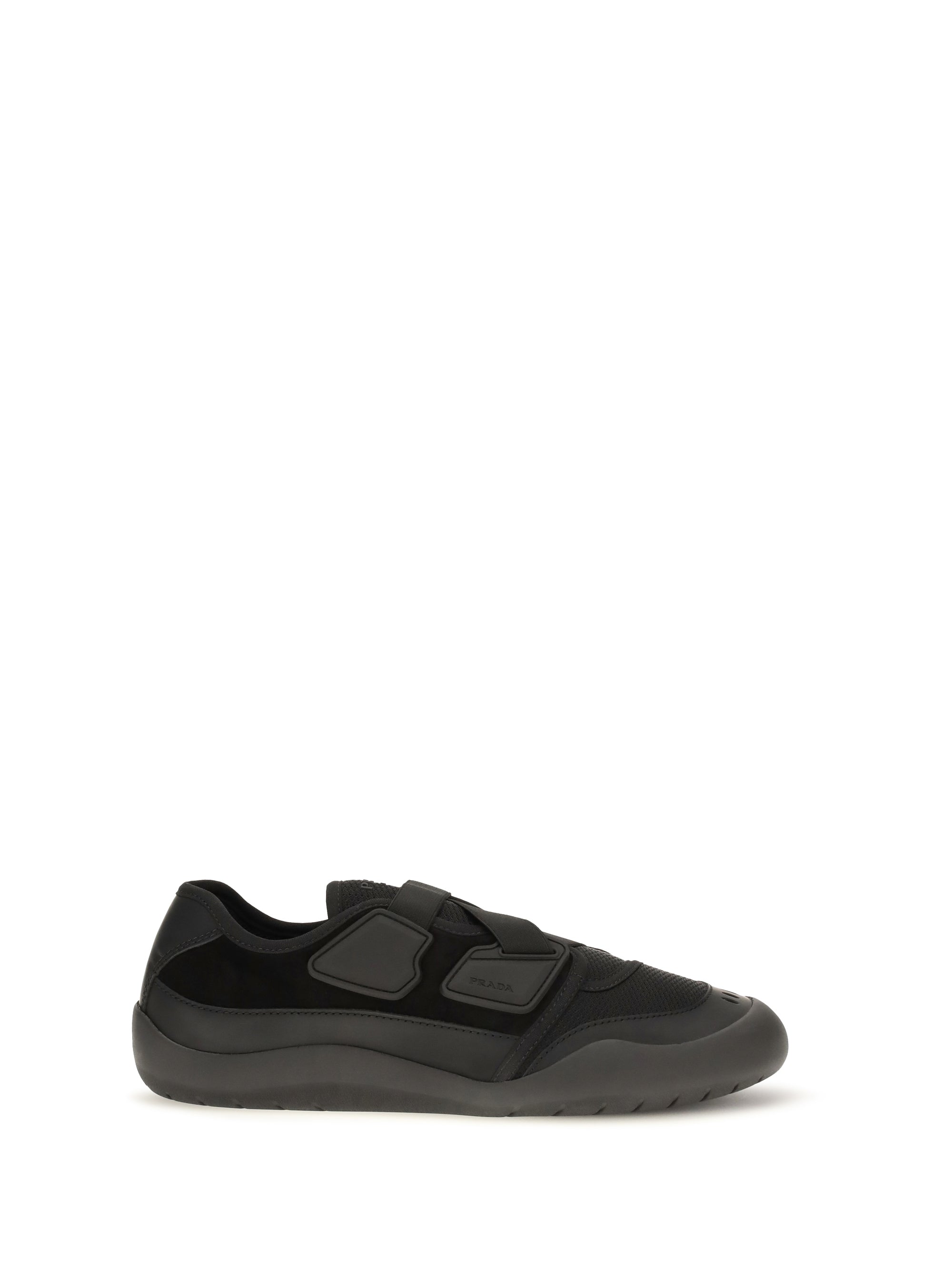 Prada Leather and Nylon Low-Top Sneaker — Black