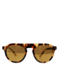 Women's Gla1350 Leopard Print Acetate Round Sunglasses Brown