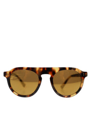 Women's Gla1350 Leopard Print Acetate Round Sunglasses Brown