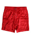 Men's Red Nylon Drawstring Beachwear Shorts Swimwear