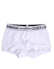 Men's White Cotton Stretch Regular Boxer Underwear Clothing