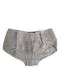 Women's Gray Cotton Floral Lace High Waist Panty Underwear Nylon Elastane Clothing