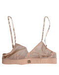 Women's Powder Pink Nylon Dg Logo Non Wire Bra Underwear Elastane Clothing