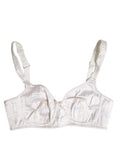 Women's White Silk Balconette Non Wire Bra Underwear Cotton Elastane Nylon Clothing