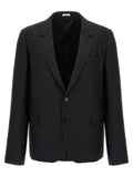 Alexander McQueen Skull Jacquard Blazer — Black