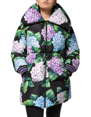 Women's Multicolor Floral Print Puffer Quilted Jacket Polyester Clothing