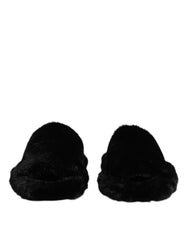 Men's Velvet Slipper Black Polyester