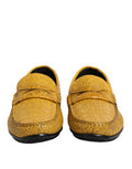 Men's Yellow Exotic Leather Loafers Slip On Shoes Caiman