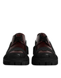 Men's Red Leather Lace Up Trekking Dress Shoes Calf